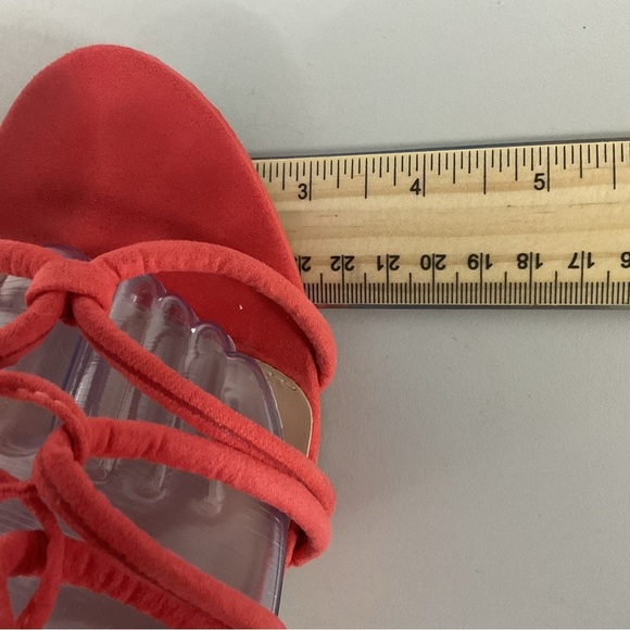 Wild Diva Pencil Heel Stiletto SZ 9 Coral Strappy Ankle Lace Sandal Women Party - Picture 10 of 10